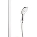 hansgrohe 27112401 Raindance Select Showerpipe with Rain Shower Head, Multi-Function Hand Shower and Glass Shelf in Chrome/White
