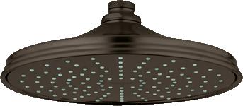 Grohe 28375 Rainshower Rustic 2.5 GPM Rain Wall/Ceiling Mount Bathroom Shower Head One Spray with Dream Spray Technology