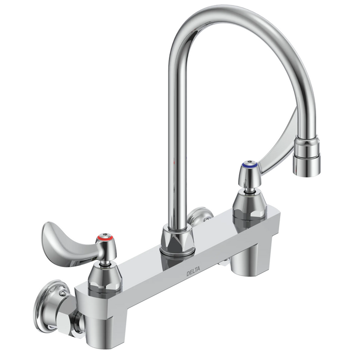Commercial 28C3 / 28C4 / 28C6 28C4934 Two Handle 8 In Wallmount Service Sink Faucet - Chrome