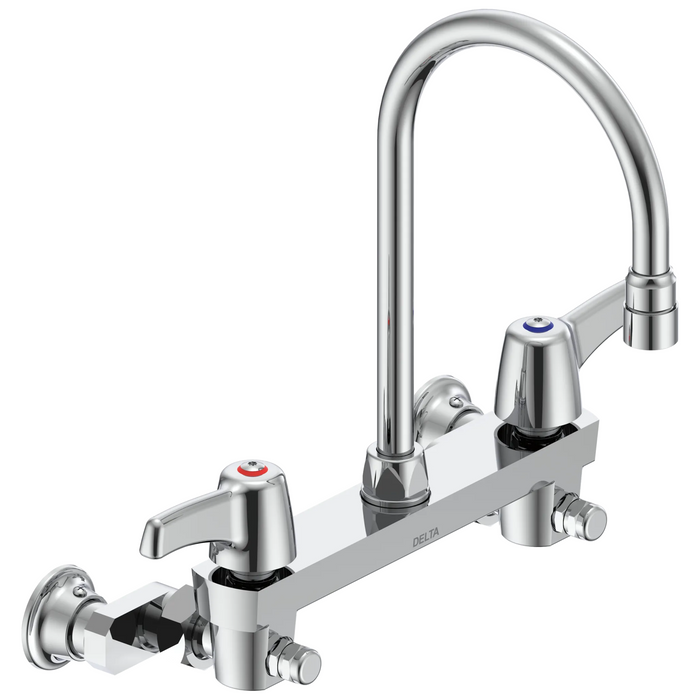 Commercial 28C3 / 28C4 / 28C6 28C6933 Two Handle 8 In Wallmount Service Sink Faucet - Chrome