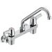 Commercial 28C / T9 28T4243 Two Handle 8 In Wallmount Service Sink Faucet with Tube Spout - Chrome
