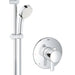 Grohe 35051001 Europlus Shower Trim Package with Single Function Rain Shower Head, Hand Shower, Shower Arm, Flange and 24 Inch Slide Bar