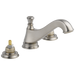Delta 3595LF-MPU-LHP Cassidy Two Handle Widespread Lavatory Faucet - Low Arc Spout - Less Handles