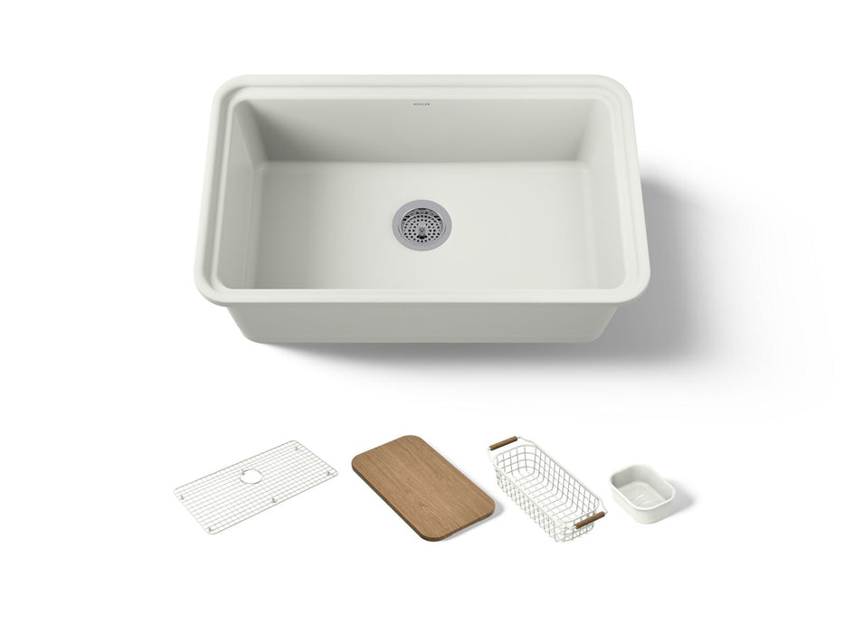 KOHLER K-36255-PC Audrine 30" undermount single-bowl workstation kitchen sink