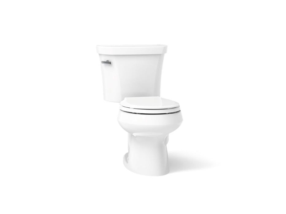 KOHLER K-3947-T Wellworth Two-piece Round-front Toilet, 1.28 GPF - angled product view