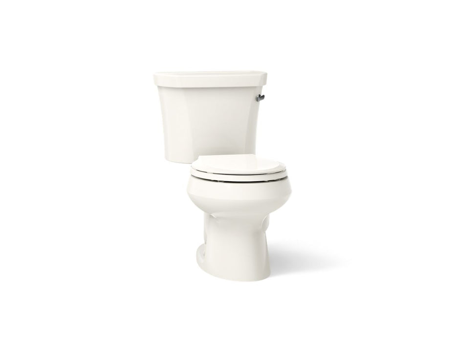 KOHLER K-3947-UR Wellworth Two-piece Round-front Toilet, 1.28 GPF - angled product view