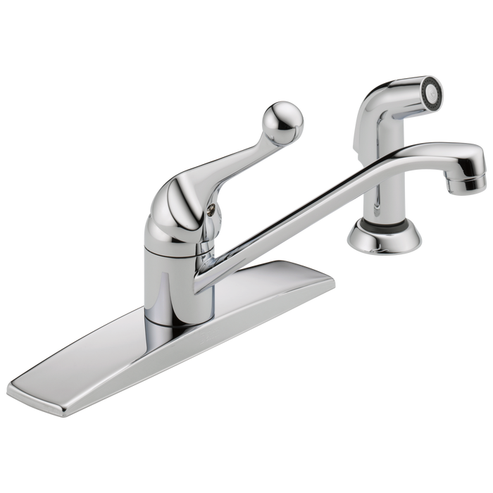 Delta 400LF-WF Classic Single Handle Kitchen Faucet with Spray