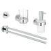 Grohe 40846001 Essentials Bathroom Package with Towel Bar Robe Hook Tumbler and Soap Dispenser