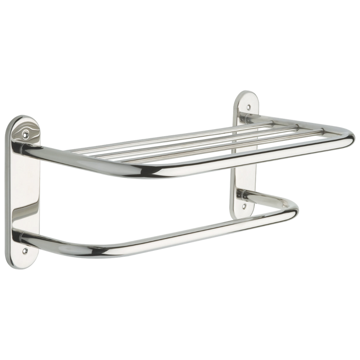 18" Metal Towel Shelf with One Bar, Exposed Mounting
