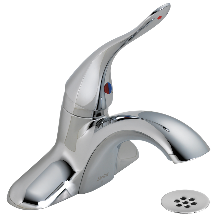 Delta 516LF-HDF Center Set Bathroom Faucet with Diamond Seal Technology - Free Grid Strainer