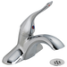 Delta 516LF-HDF Center Set Bathroom Faucet with Diamond Seal Technology - Free Grid Strainer