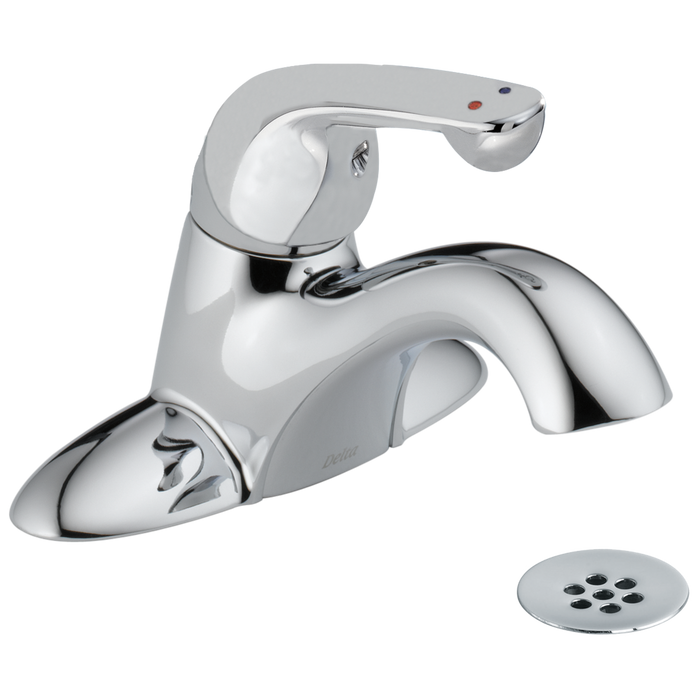 Delta 523LF-HGMHDF Center Set Bathroom Faucet with Diamond Seal Technology - Free Grid Strainer