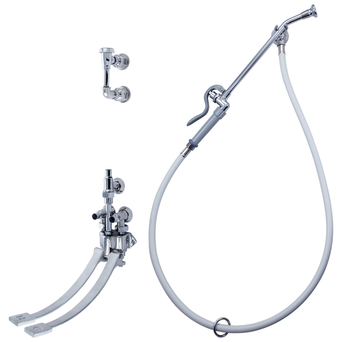 Commercial 54T1 54T1434A Wall-Mount Bedpan Cleanser Double-Pedal Mixing Valve - Chrome