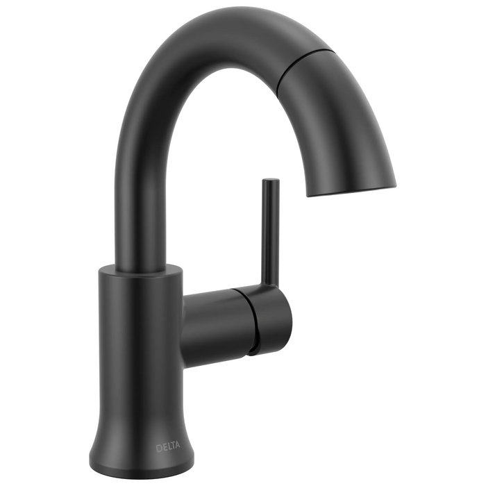 Delta Trinsic 558HAR-PNPD Single Handle Pull-Down Bathroom Faucet - Matte Black