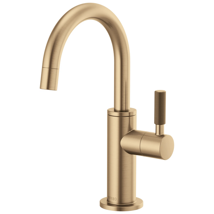 Brizo Litze 61343LF Beverage Faucet with Arc Spout and Knurled Handle - Luxe Gold