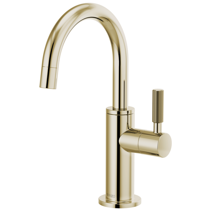 Brizo Litze 61343LF Beverage Faucet with Arc Spout and Knurled Handle - Polished Nickel