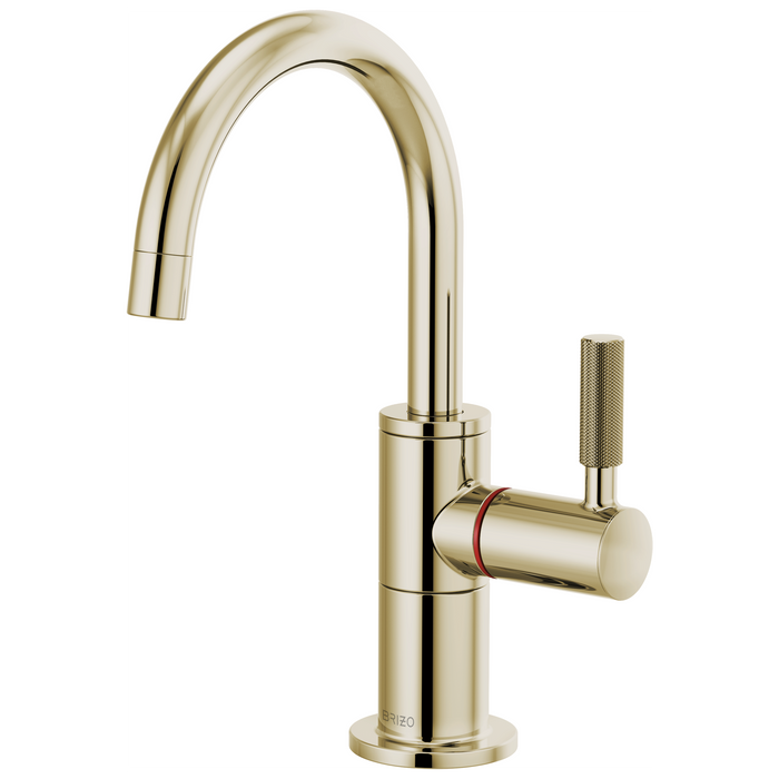 Brizo Litze 61343LF Instant Hot Faucet with Arc Spout and Knurled Handle - Polished Nickel