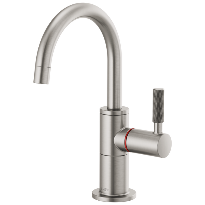 Brizo Litze 61343LF Instant Hot Faucet with Arc Spout and Knurled Handle - Stainless