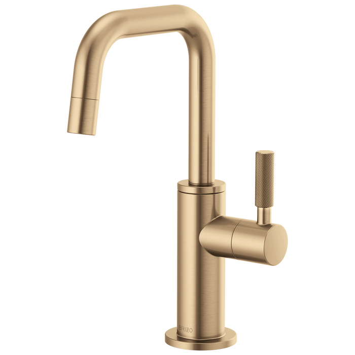 Brizo Litze 61353LF-C Beverage Faucet with Square Spout and Knurled Handle - Luxe Gold