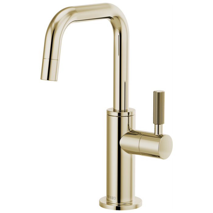 Brizo Litze 61353LF-C Beverage Faucet with Square Spout and Knurled Handle - Polished Nickel