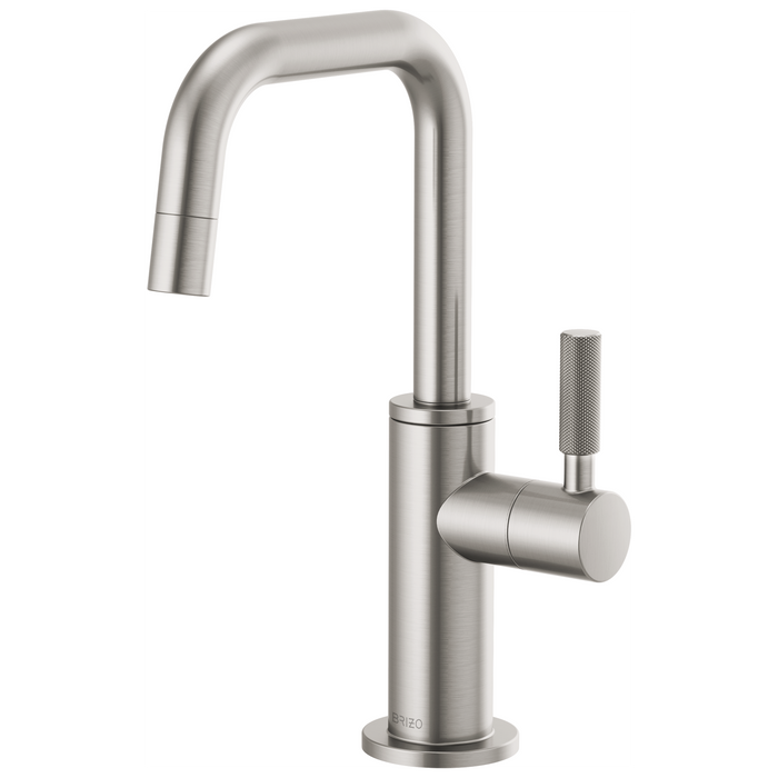 Brizo Litze 61353LF-C Beverage Faucet with Square Spout and Knurled Handle - Stainless
