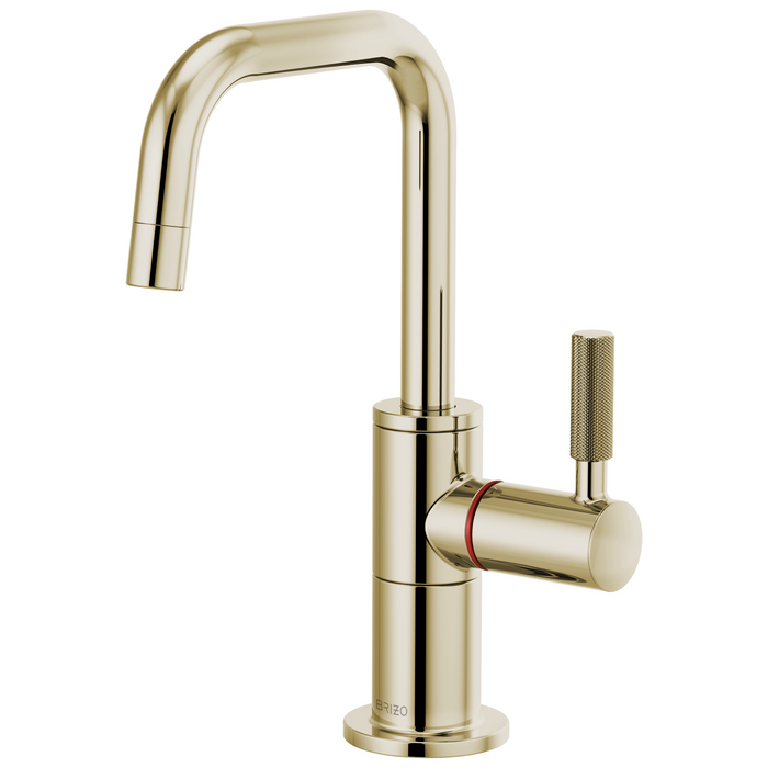 Brizo Litze 61353LF Instant Hot Faucet with Square Spout and Knurled Handle - Polished Nickel