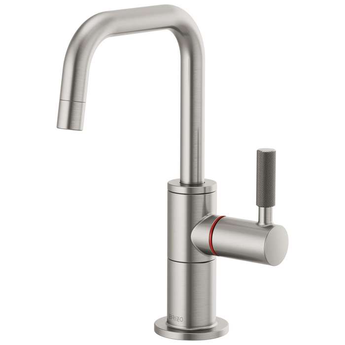 Brizo Litze 61353LF Instant Hot Faucet with Square Spout and Knurled Handle - Stainless