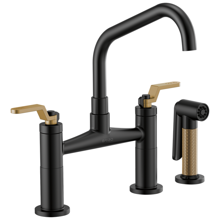 Brizo Brizo Litze: Bridge Faucet with Angled Spout and Industrial Handle