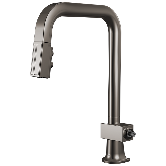 Brizo Frank Lloyd Wright 63023LF Pull-Down Kitchen Faucet with Square Spout - Less Handle - Brilliance Black Onyx