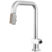 Brizo Frank Lloyd Wright 63023LF Pull-Down Kitchen Faucet with Square Spout and Wood/Concrete Wand - Less Handle - Polished Chrome / Teak Wood