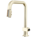 Brizo Frank Lloyd Wright 63023LF Pull-Down Kitchen Faucet with Square Spout and Wood/Concrete Wand - Less Handle - Polished Nickel / Wood