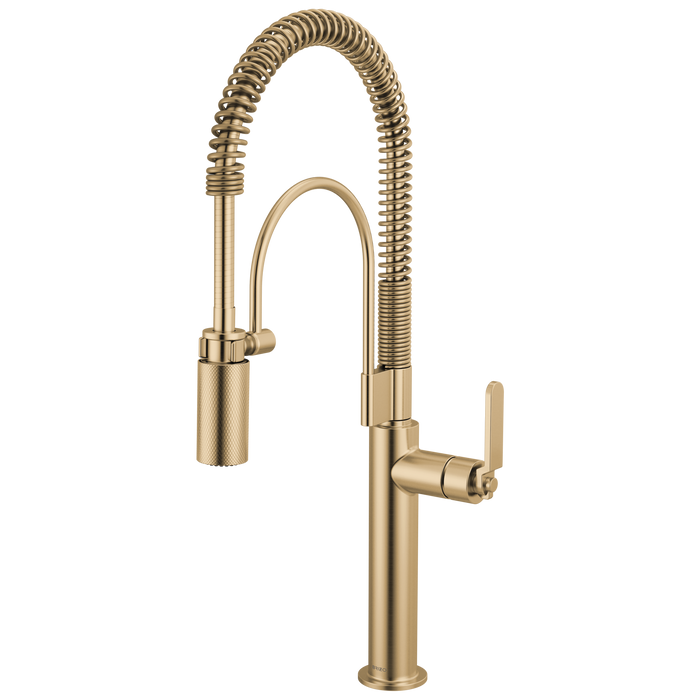 Brizo Litze 63344LF Semi-Professional Kitchen Faucet - Industrial Handle - Luxe Gold