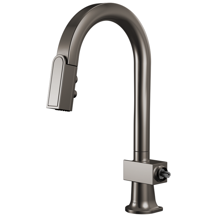 Brizo Frank Lloyd Wright 63922LF Pull-Down Prep Faucet with Arc Spout - Less Handle - Brilliance Black Onyx