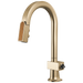 Brizo Frank Lloyd Wright 63922LF Pull-Down Prep Faucet with Arc Spout and Wood Wand - Less Handle - Luxe Gold / Wood