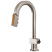 Brizo Frank Lloyd Wright 63922LF Pull-Down Prep Faucet with Arc Spout and Wood Wand - Less Handle - Stainless / Wood