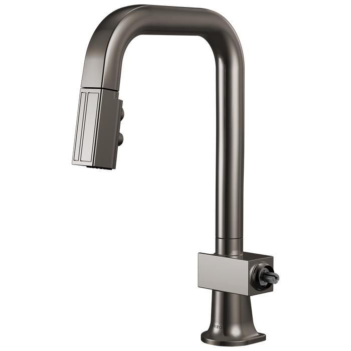 Brizo Frank Lloyd Wright 63923LF Pull-Down Prep Faucet with Square Spout - Less Handle - Brilliance Black Onyx
