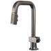 Brizo Frank Lloyd Wright 63923LF Pull-Down Prep Faucet with Square Spout and Wood/Concrete Wand - Less Handle - Brilliance Black Onyx / Wood
