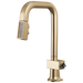 Brizo Frank Lloyd Wright 63923LF Pull-Down Prep Faucet with Square Spout and Wood/Concrete Wand - Less Handle - Luxe Gold / Wood