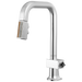 Brizo Frank Lloyd Wright 63923LF Pull-Down Prep Faucet with Square Spout and Wood/Concrete Wand - Less Handle - Polished Chrome / Teak Wood