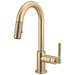 Brizo Litze 63943LF Pull-Down Prep Faucet with Arc Spout - Knurled Handle - Luxe Gold