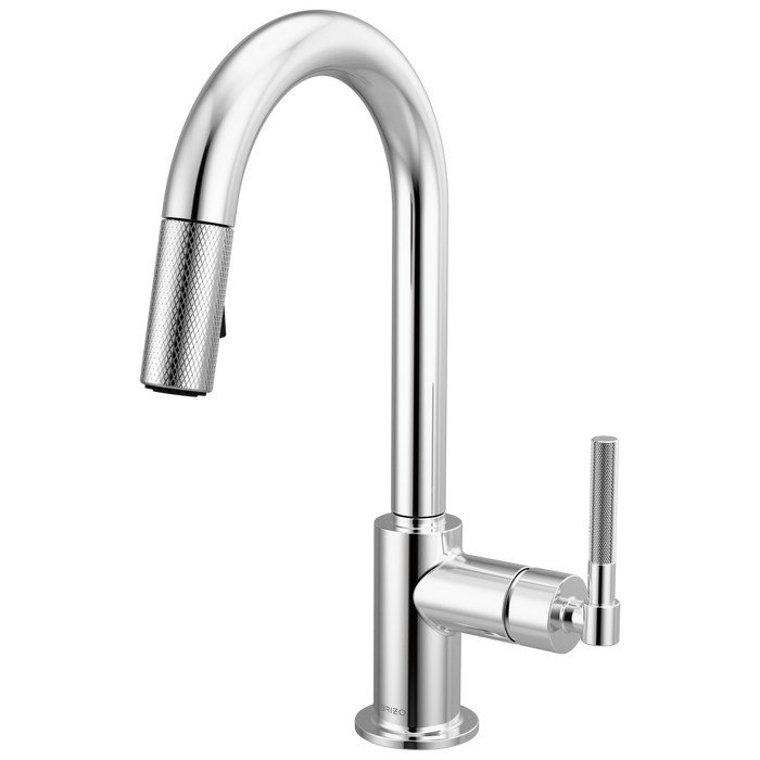 Brizo Litze 63943LF Pull-Down Prep Faucet with Arc Spout - Knurled Handle - Chrome