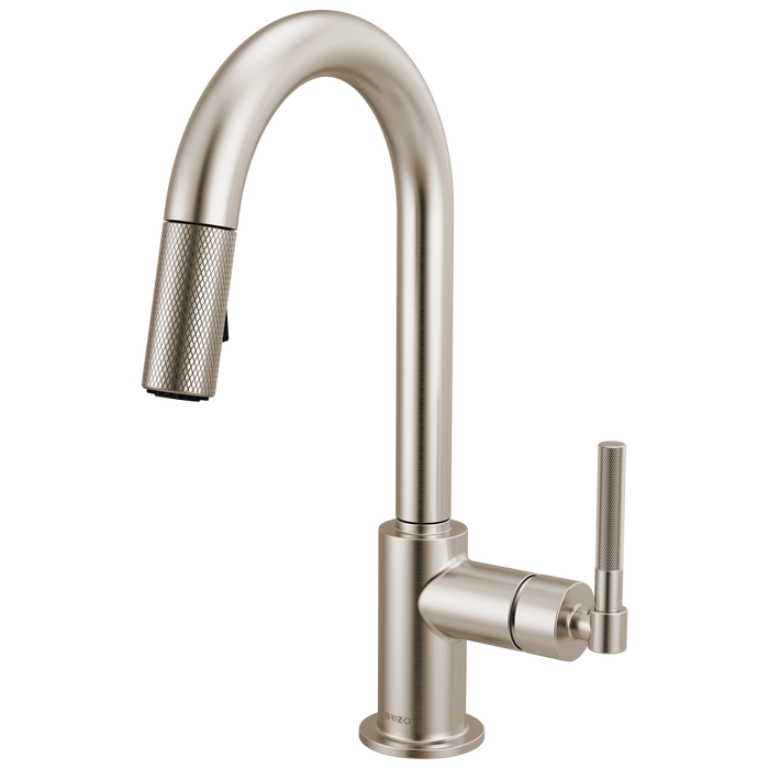 Brizo Litze 63943LF Pull-Down Prep Faucet with Arc Spout - Knurled Handle - Stainless