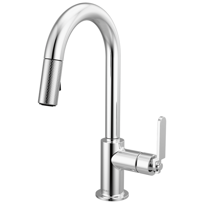 Brizo Litze 63944LF Pull-Down Prep Faucet with Arc Spout - Industrial Handle - Chrome