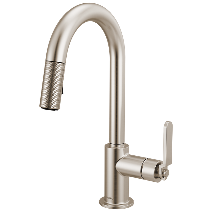 Brizo Litze 63944LF Pull-Down Prep Faucet with Arc Spout - Industrial Handle - Stainless
