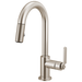 Brizo Litze 63944LF Pull-Down Prep Faucet with Arc Spout - Industrial Handle - Stainless