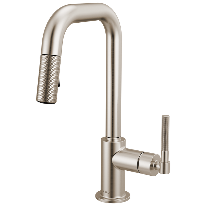 Brizo Litze 63953LF Pull-Down Prep Faucet with Square Spout - Knurled Handle - Stainless