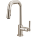 Brizo Litze 63953LF Pull-Down Prep Faucet with Square Spout - Knurled Handle - Stainless