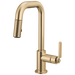 Brizo Litze 63954LF Pull-Down Prep Faucet with Square Spout - Industrial Handle - Luxe Gold