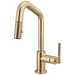 Brizo Litze 63963LF Pull-Down Prep Faucet with Angle Spout - Knurled Handle - Luxe Gold