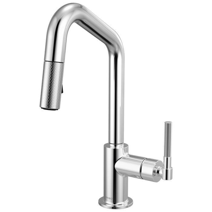 Brizo Litze 63963LF Pull-Down Prep Faucet with Angle Spout - Knurled Handle - Chrome